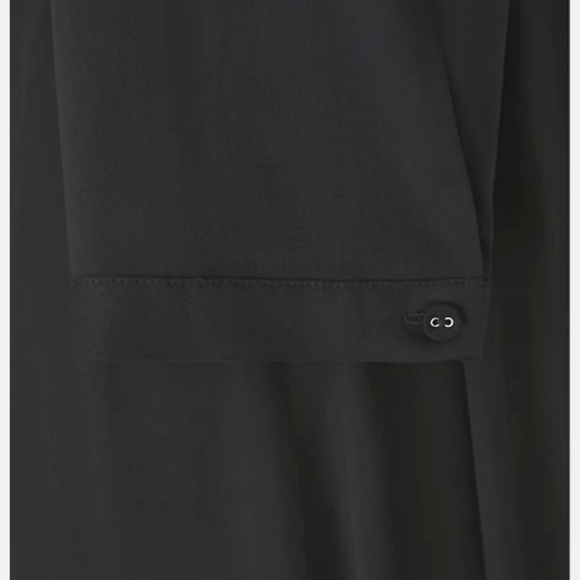 COPY - 💋TORRID |BLACK CHALLIS SELF TIE MAXI SHIRT DRESS - Picture 4 of 5